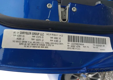 2013 Dodge Dart Sxt z USA, uszkodzony, nr VIN 1C3CDFBA8DD304240